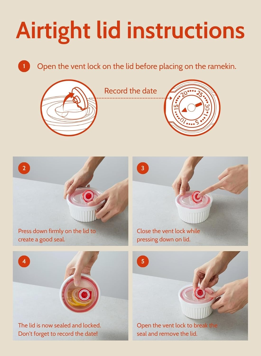 Versatile 6-Pack White Porcelain Ramekins with Lids – Perfect for Baking Soufflés, Crème Brûlée, and Storing Desserts!