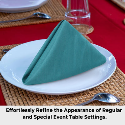 Premium Quality Oversized 20"x20" Turquoise Cloth Napkins - Set of 12, 100% Cotton, Perfect for Christmas & Everyday Dining