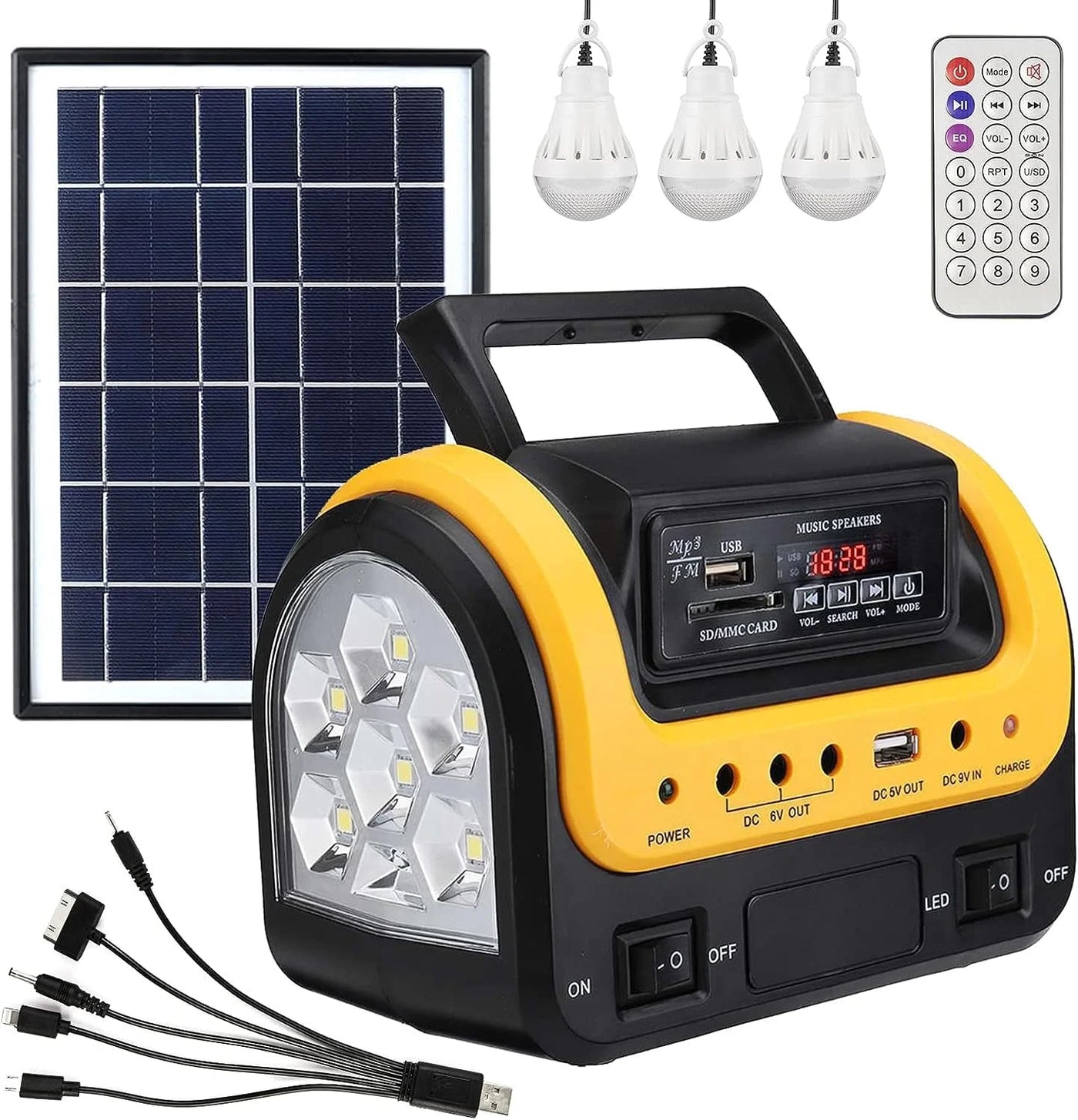 Solar Generator Portable with Solar Panel Solar Power Generators Portable Power Station with Bulb Rechargeable Power Supply - GG store