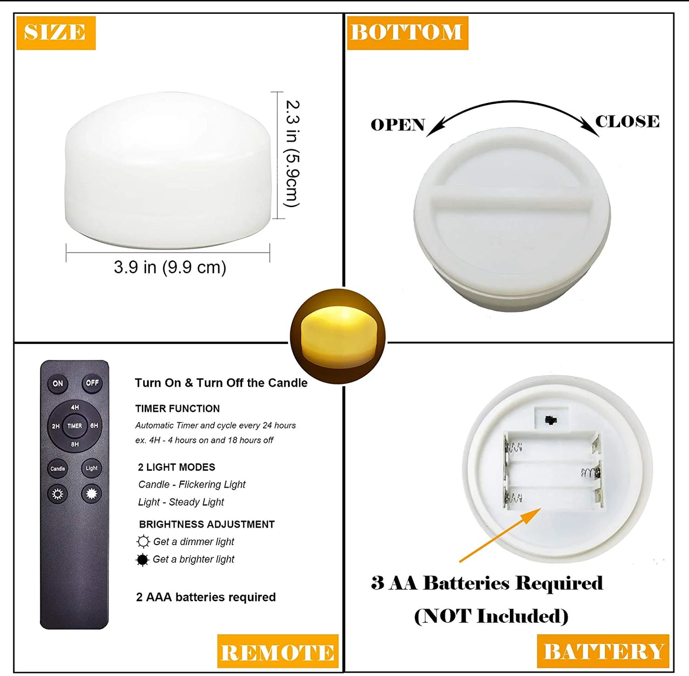 Illuminate Your Halloween: 2 Pack Remote-Controlled Flameless Pumpkin Lights - Bright LED Candles with Timer for Jack-O-Lantern Decor and Festive Celebrations