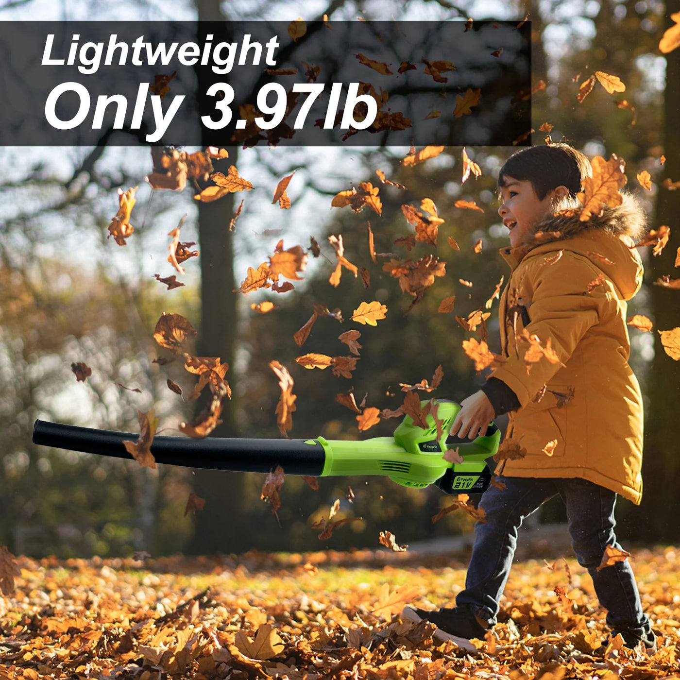 Powerful 21V Cordless Handheld Leaf Blower for Effortless Yard Cleanup