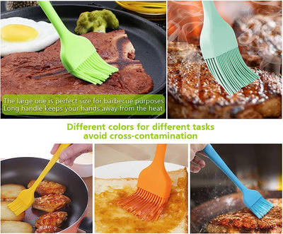 Premium Silicone Basting Brush - Perfect for Oils, Sauces & Marinades - Ideal for Grilling, Baking & Basting Pastries, Cakes, and Meats - Food Grade & Dishwasher Safe