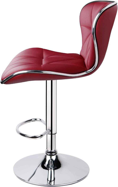 Leader Shell Wine Red Swivel Bar Stools Set of 2 - Adjustable Back Bar Stool - GG store