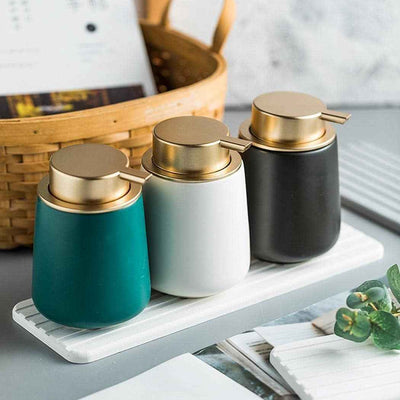 13 OZ Soap Dispensers, Refillable Countertop Lotion Soap Dispensers Pump Bottle for Bathroom, Kitchen Sink-- Holds Hand Soap, Dish Soap (Marble Black) - GG store