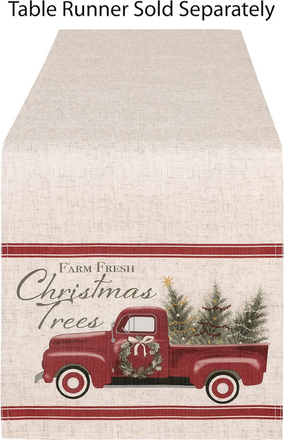 Nostalgic Christmas Pine Hill Tree Farm Tablecloth - 52"x70" No Iron, Stain Resistant Fabric Cover for Holiday Parties and Buffets