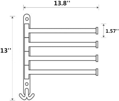 Oil Rubbed Bronze Swing Out Towel Racks for Bathroom Holder Wall Mounted Towel Bars with Hooks 3-Arm - GG store