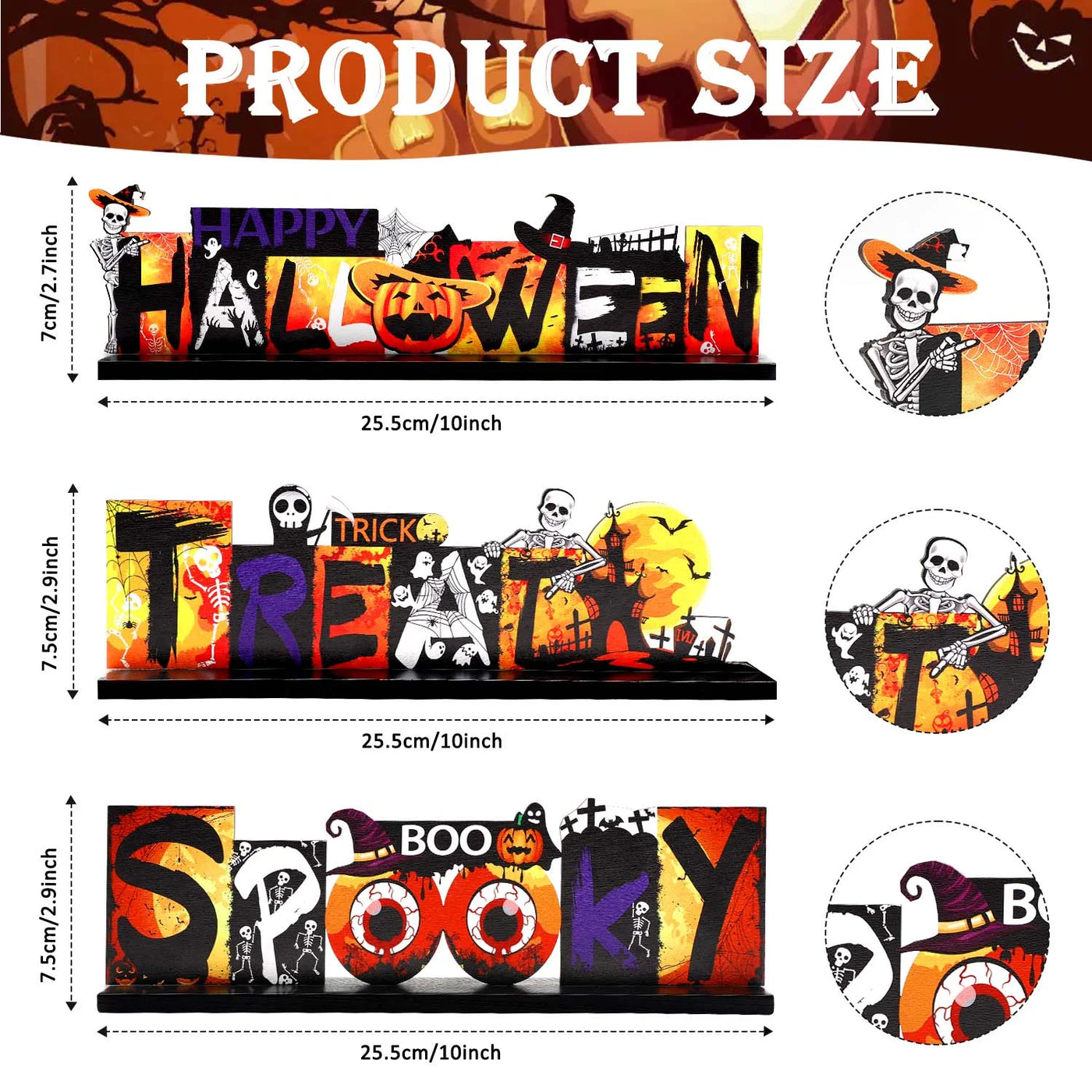 Charming Halloween Wooden Table Sign - Festive Pumpkin & Ghost Design for Spooktacular Indoor Party Decor!