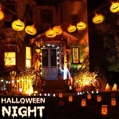 Spooktacular 9.8 Feet LED Pumpkin String Lights - Perfect Halloween Decorations for Indoor & Outdoor Parties!