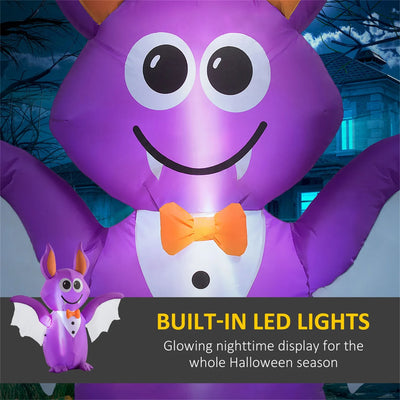Decorations,6Ft Inflatable Halloween Bat, Blow up Outdoor LED Yard Display, Waterproof,Purple