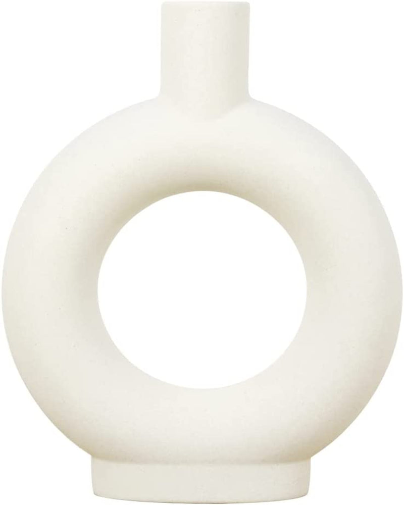 Nordic Minimalist Ceramic Flower Vase – Modern Decorative Centerpiece Vase for Home Decor