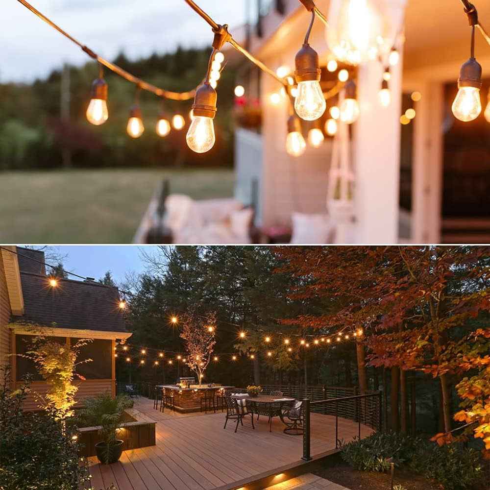 48Ft LED Outdoor String Lights with Shatterproof 0.9W Bulbs for Patio, Backyard, Porch and Commercial Use - GG store