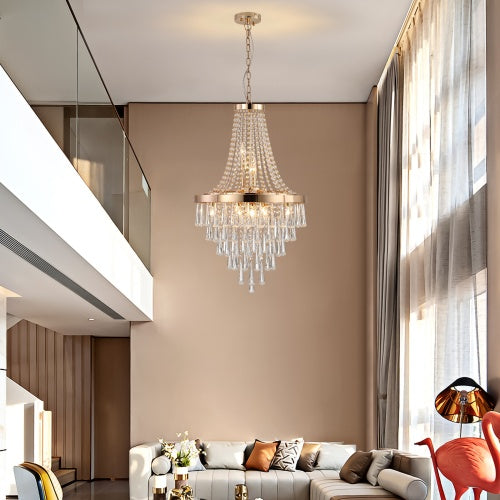 Golden Crystal Chandelier, Large Modern Luxury Chandelier For Living Room, Dining Room, Bedroom, Hallway - Bulb Not Included Unavailable Platforms- Temu - GG store
