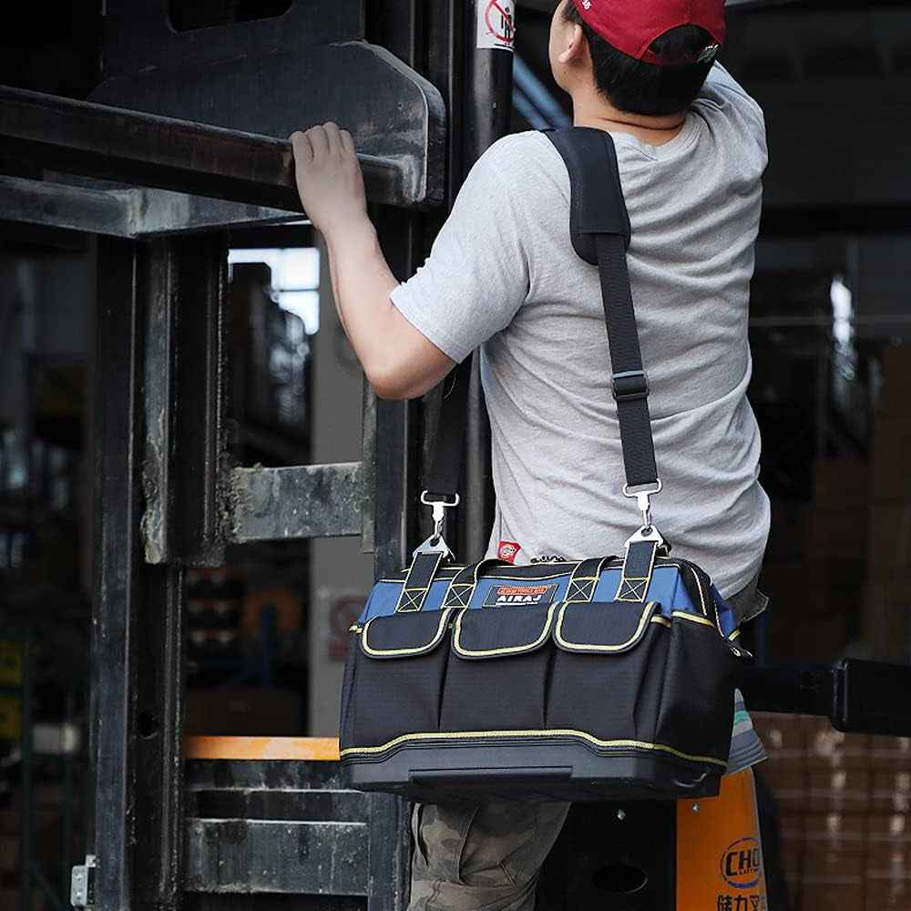 16 Inch Waterproof Tool Bag Organizer with ABS Molded Base, Padded Handle & Shoulder Strap, Durable Oxford Cloth - Versatile Tool Bags for Men & Women - GG store
