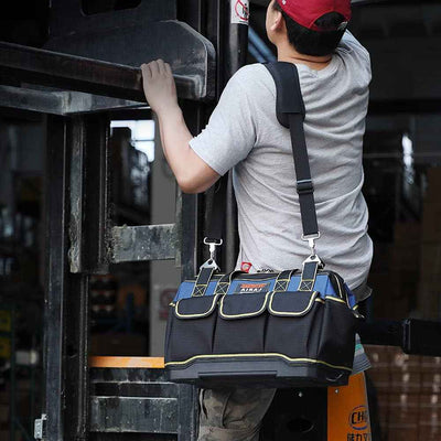 16 Inch Waterproof Tool Bag Organizer with ABS Molded Base, Padded Handle & Shoulder Strap, Durable Oxford Cloth - Versatile Tool Bags for Men & Women - GG store