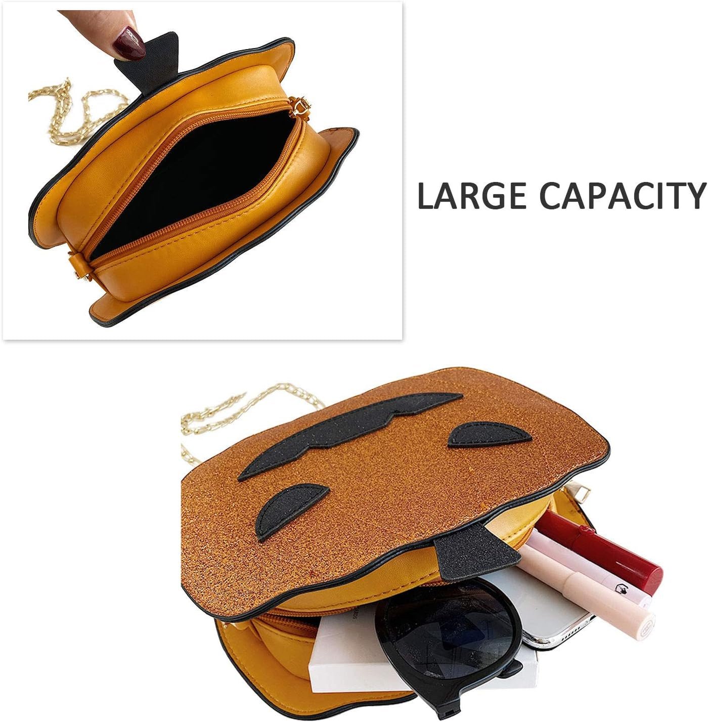 Spooktacular Women's Pumpkin Devil Crossbody Purse - Perfect for Halloween Trick or Treating!