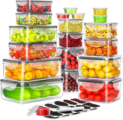40 PCS Food Storage Containers with Lids Airtight, Plastic Storage Meal Prep Container-Stackable 100% Leakproof & Microwave Safe Organization and Storage Sets, Lunch Containers - GG store