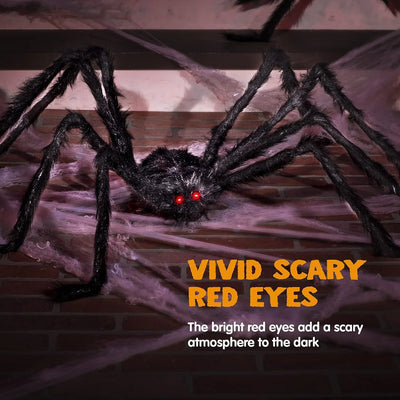 2 Pack 5 FT Scary Giant Black Spider Halloween Decorations for Outdoor Parties and Yard Decor