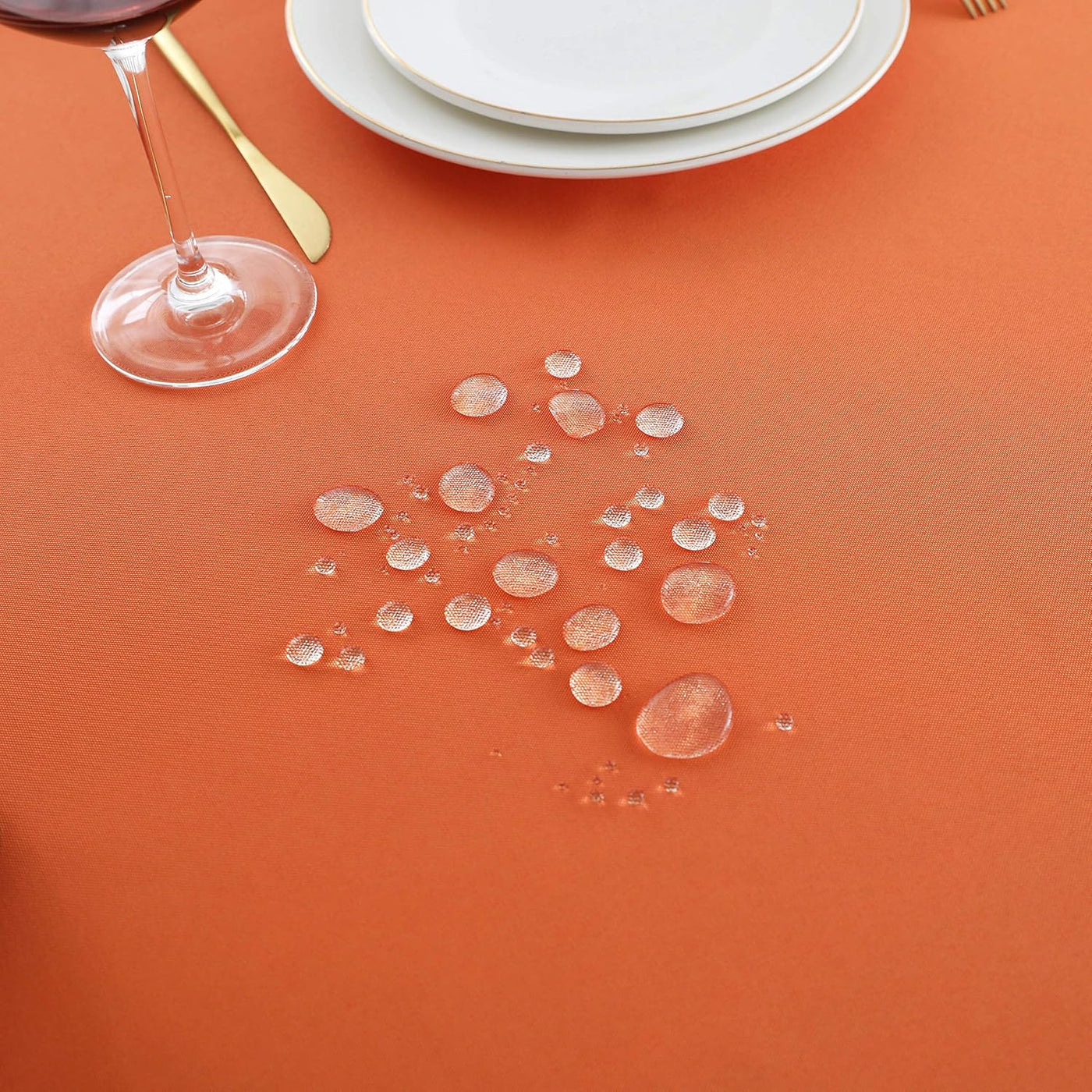 Heavy Duty Water-Resistant Orange Square Tablecloth - 60" x 60" Washable & Wrinkle-Free for Indoor/Outdoor Use