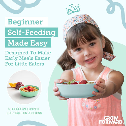 Bamboo Kids Plates & Bowls Dinner Set – Eco Friendly Children Feeding Set (8 Piece)