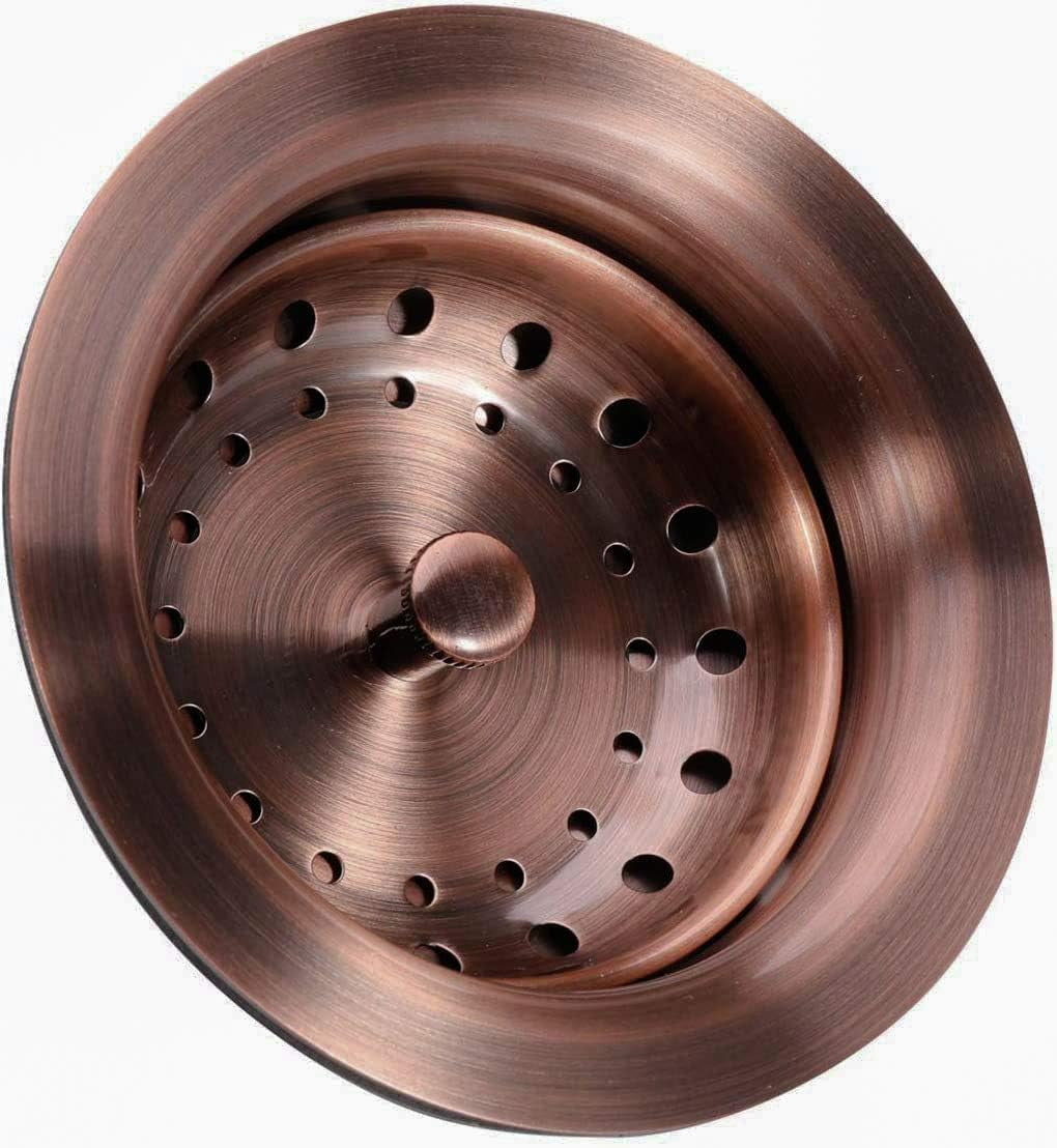 Upgrade Your Kitchen with Our Durable 3.5-Inch Stainless Steel Antique Copper Sink Drain AC Assembly with Strainer Basket & Stopper