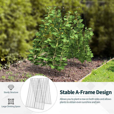 2 Pieces Foldable A-Frame Trellis Plant Supports with Twist Ties - GG store