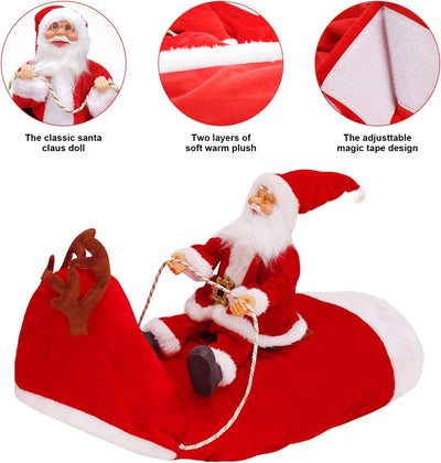 Festive Santa Dog Costume - Perfect Christmas Outfit for Small Breeds like Chihuahua, Yorkshire, and Poodle! Winter Hoodie Coat for Pets