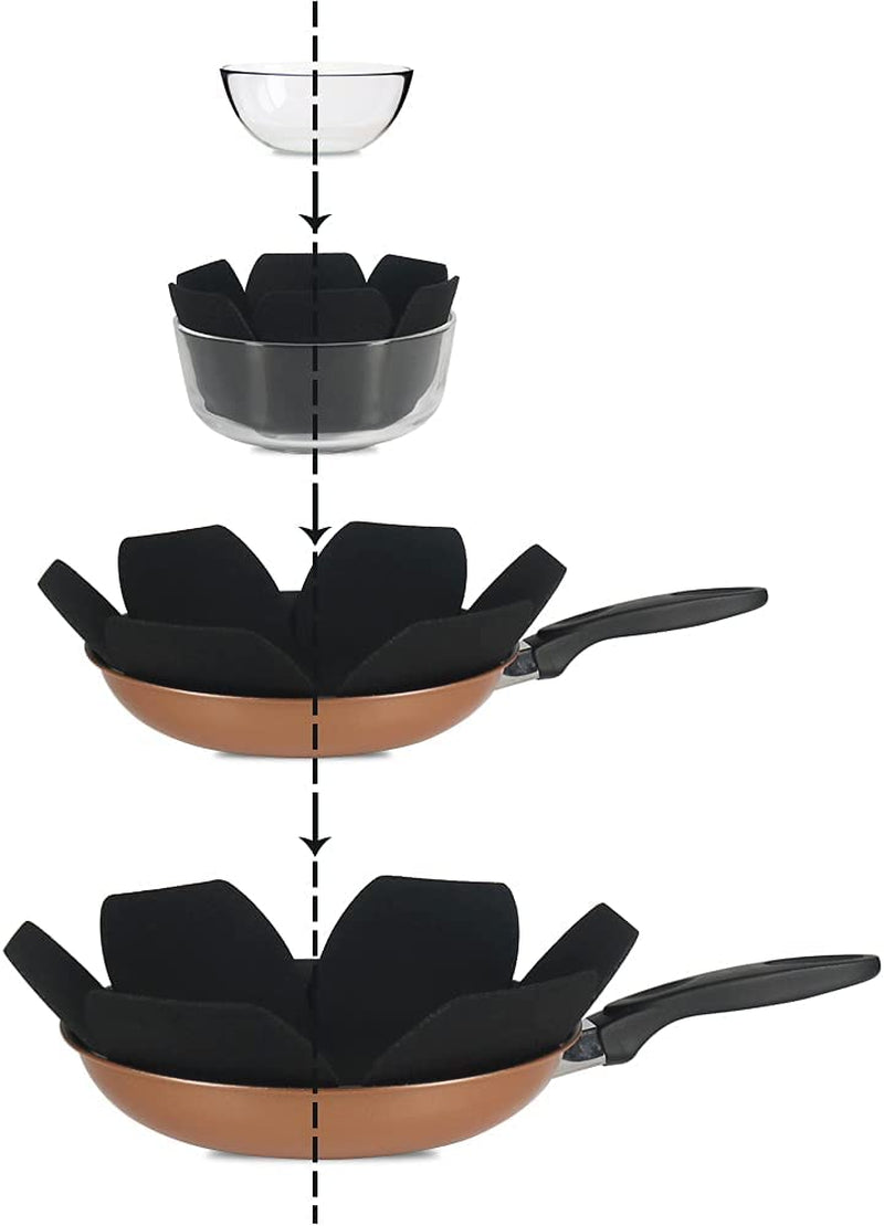 Ultimate Pan Protectors Set – 12 Felt Pot Separators in 3 Sizes for Stacking & Safeguarding Your Cookware