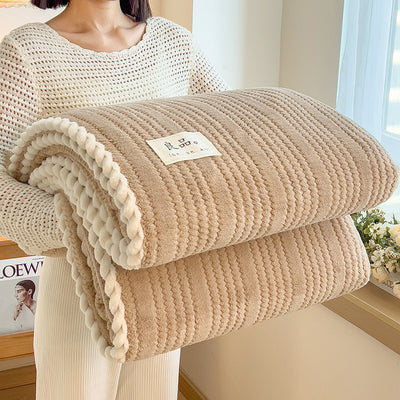 Solid Color Jacquard Milk Velvet Blanket Office Nap