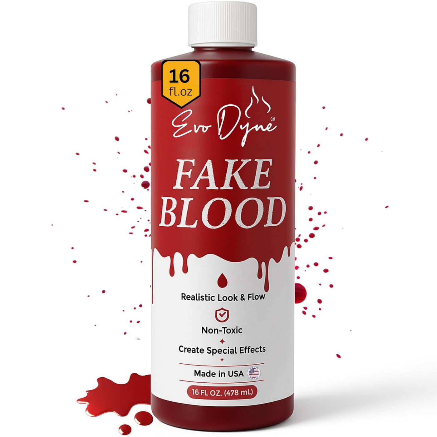 Realistic Fake Blood (16 FL OZ) - Perfect for Halloween Costumes & Parties, Made in the USA