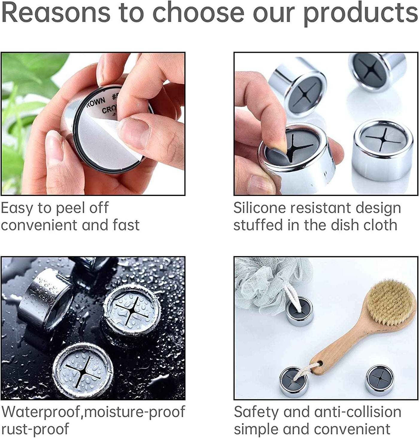 3 Pieces Adhesive Towel Hooks - Premium Chrome Finish Round Wall Mount Hand Towel Hook for Bathroom, Shower, or Outdoor Use - GG store