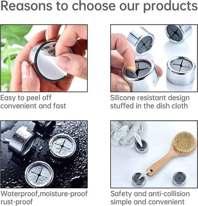 3 Pieces Adhesive Towel Hooks - Premium Chrome Finish Round Wall Mount Hand Towel Hook for Bathroom, Shower, or Outdoor Use - GG store