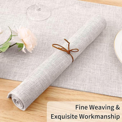 Elegant Beige Cotton Linen Blend Placemats - Set of 6, Heat Resistant & Washable, Perfect for Indoor & Outdoor Dining Decor, 13" x 19