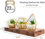Floating Wall Shelves Set – Rustic Decorative Storage Shelves for Kitchen, Bedroom & Bathroom