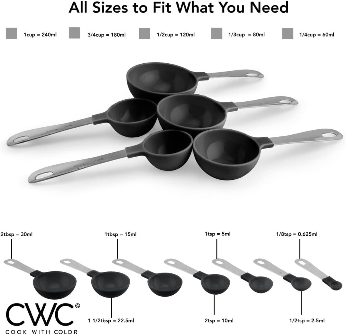 Premium 12-Piece Stainless Steel Measuring Cups and Spoons Set with Nesting Design - Perfect for Precision Cooking and Baking