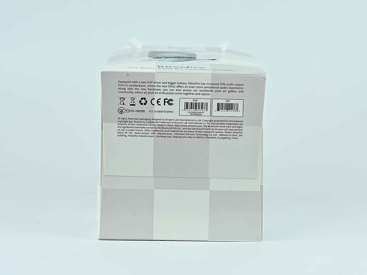 Ditoo Bluetooth Pixel Art Speaker - Portable Gaming Bluetooth Speaker with App Controlled 16X16 LED Front Panel and Smart Alarm (White) - GG store