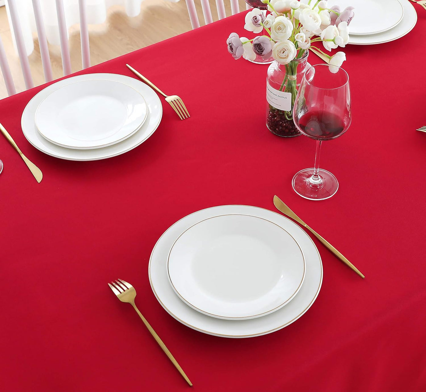 Premium Red Square Tablecloth 60" x 60" - Heavy Duty, Wrinkle-Free, Waterproof, and Spillproof for All Occasions - Perfect for Parties, Banquets, Indoor & Outdoor Events