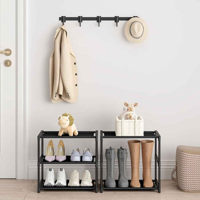 3 Tier Shoe Rack - Narrow Stackable Small Shoe Storage Organizer for Kids, Toddlers, and Adults - Free Standing Entryway Shelf for Closet and Entrance - GG store