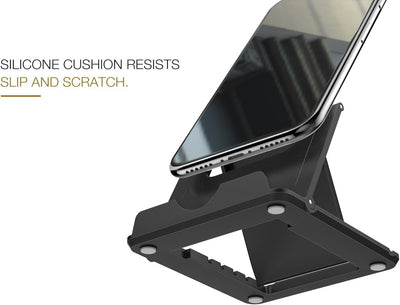 Premium Foldable Phone/Tablet Stand - Universal Compatibility for iPhone 14/15/16/17 Series - Sleek Black Design