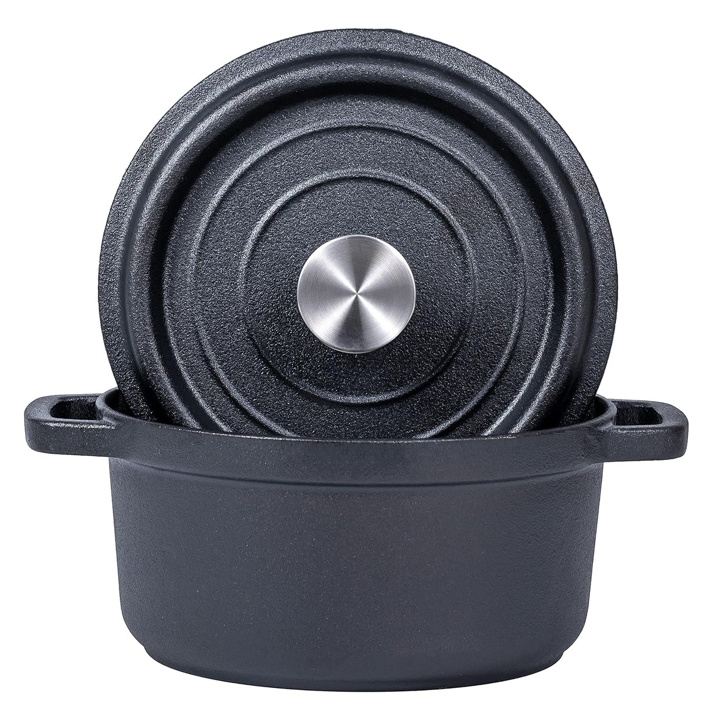 5.2 Quart Pre-Seasoned Cast Iron Dutch Oven with Lid - Versatile Skillet for Casseroles & Braising - Induction Compatible