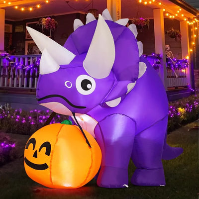5FT Inflatable Halloween Dinosaur with LED Lights - Perfect Halloween Decoration for Your Home!