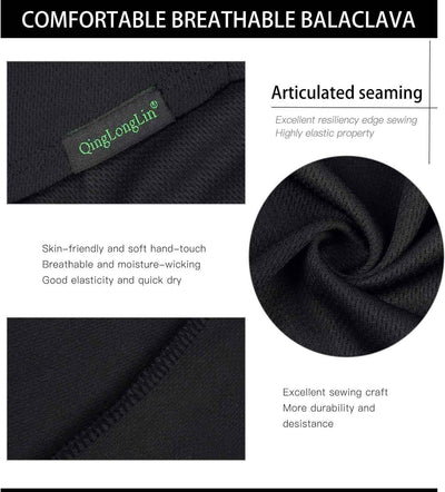 Balaclava Ski Mask 3 Pieces Full Face Cover for Men and Women Sun Protection Breathable Shiesty Mask for Skiing A-Black - GG store