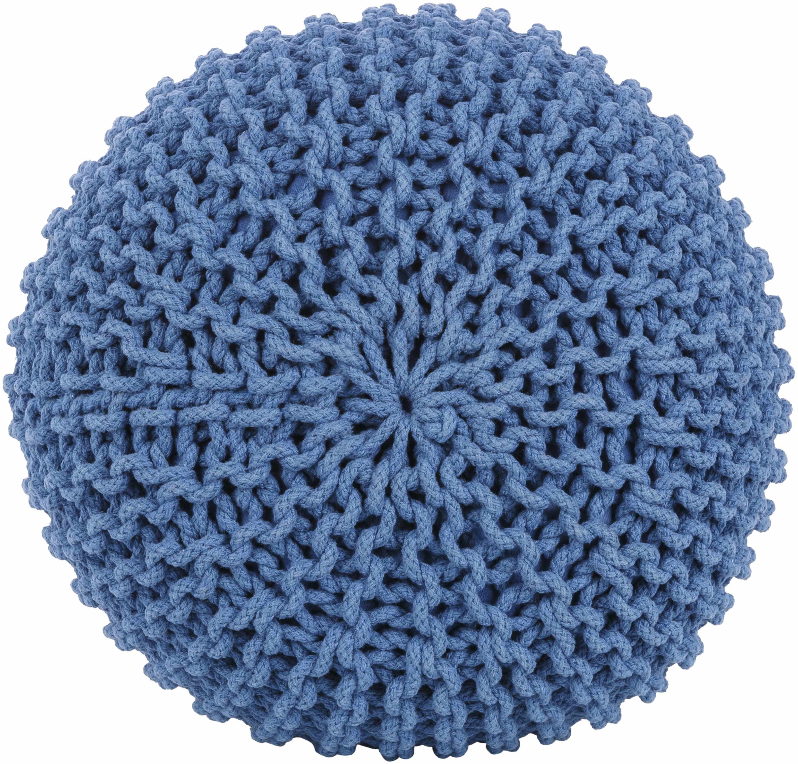 Handwoven Floor Pouf Ottoman – Decorative Foot Rest & Extra Seating