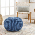 Handwoven Floor Pouf Ottoman – Decorative Foot Rest & Extra Seating